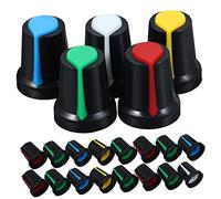 TOYANDONA 50pcs Electric Guitar Potentiometer Caps Volume Control Knobs Set Assorted Colors Red Yellow White Green Blue 6mm Inner Diameter Guitar Tone and Bass Knobs Replacement
