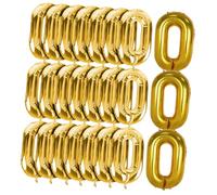 TOYANDONA 50pcs Gold Foil Chain Balloons for Party Decorations Birthday Wedding Festival Supplies Lightweight Aluminum Foil Photo Backdrop Balloons