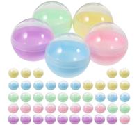 TOYANDONA 50pcs Gumball Vending Machine Capsules, 2 Inch Empty Round Plastic Containers, Clear-colored Toy Bulk Balls Supplies for Prize Easter Party Favor Surprise Stuffer Diy Craft(5 Colors)