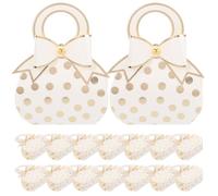 TOYANDONA 50pcs Handbag Candy Box Paper Boxes with Handles Elegant Charming Design Adorable Bow Decor Romantic Ambiance for Weddings and Party Favors