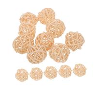 TOYANDONA 50pcs Handwoven Rattan Decorative Balls Natural Wicker Orbs for Bowl Fillers Centerpiece Vase Fillers Holiday Party Decorations for Living Commercial Spaces