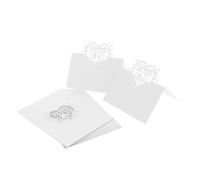 TOYANDONA 50PCS Heart-Shaped Wedding Place Cards with Romantic Bird Cutout Lightweight Cardstock Seating Cards for Reception and Banquet Table Decor Elegant Escort Name Tents for Engagement