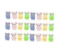 TOYANDONA 50Pcs Mini Luminous Resin Cow Figurines for Bonsai Decoration Zodiac Calf Ornaments for Landscape DIY Craft Accessories Mixed Colors Small Animal Statues