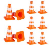 TOYANDONA 50Pcs Mini Traffic Cones - 1 inch Plastic Road Signs Toys - Mini Traffic Signs Miniature Orange Safety Cones for Construction Toys Roadblocks Party Micro Landscape