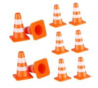 TOYANDONA 50Pcs Mini Traffic Cones and Road Signs for Educational Traffic Barrier Playset Construction Roadblocks for School Teaching Aids and Imaginative Role Play