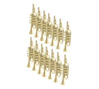TOYANDONA 50pcs Miniature Musical Instrument Models Gold Tone Mini Trumpet Saxophone Guitar Ornaments for Dollhouse Christmas Tree Decoration Crafting Holiday Party Displays