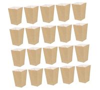 TOYANDONA 50pcs Small Popcorn Boxes Serve Popcorn Bag Containers Christmas Booth We Decorative Supplies Rustic Vegan Takeaway Sleeves Candy Boxes Treat Boy Khaki