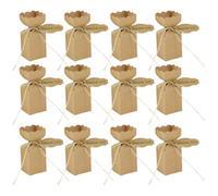 TOYANDONA 50pcs Wedding Candy Box Presents Boxes Kraft Paper Easy to Assemble 1.97x1.97x2.56 Inch Cute Stylish Design for Home Party Festival