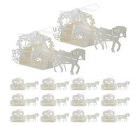 TOYANDONA 50pcs Wedding Candy Boxes Hollowed Carriage Favor Boxes Party Decoration Vintage Style for Bridal Shower Treat Holders