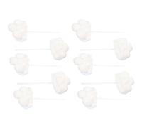 TOYANDONA 50Pcs White Cloud Birthday Cake Toppers Set, 3D Cake Inserts Cupcake Picks for Shower Party Decorations