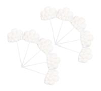 TOYANDONA 50Pcs White Cloud Cake Toppers Set 3D Small White Cloud Cake Inserts for Birthday Party Decorations Shower and