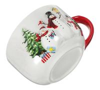 TOYANDONA 550ml Ceramic Christmas Soup Cup with Snowman Pattern, Embossed Breakfast Cereal Mug for Festive Milk, Oatmeal, and Coffee, Holiday Drinkware for Adults