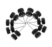 TOYANDONA 5Pair Plastic Roll Shaft Wheels with Rubber Tires for Rc Car Truck Boat Helicopter Model Replacement Accessories DIY Wheel Rim with Authentic Rubber Finish Compatibility for Alloy