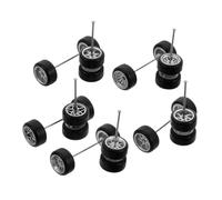 TOYANDONA 5Pair Ultra-realistic Alloy Model Car Wheels with Rubber Tires DIY Replacement Wheels for Rc Car Truck Boat Helicopter Easy Installation Fit for Science and Engineering Projects