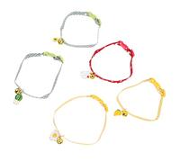 TOYANDONA 5pcs Adjustable Candy Color Pet Collar with Bell Durable Neck Chain for Cats and Dogs Breakaway Buckle for Safety Bright Colors for Parties and Daily Use