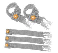 TOYANDONA 5pcs Adjustable Mini Knitting Scarves for Dolls Gray Lovely Decorative Scarf Accessories DIY Craft Props Smooth Soft Material for Dollhouse and Small Item Decoration