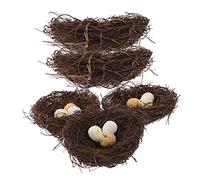 TOYANDONA 5pcs Artificial Bird Nest with Realistic Fake Eggs Lightweight Decorative Bird Nests for Indoor Outdoor Garden Micro Landscape Seasonal Home and Easter Spring Display