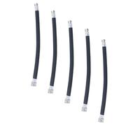 TOYANDONA 5Pcs Bike Pump Extension Tubes Black Tire Inflator Hoses with Tight Seal for Bikes Scooters Motorcycles Portable Air Chuck Clamp Compatible
