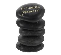 TOYANDONA 5Pcs Black Engraved Memorial Stones 3-5Cm for Grave Site Bereavement Ceremony Decor and Memory Garden Ornament with Heartfelt Remembrance