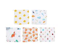 TOYANDONA 5pcs Cartoon Pattern Saliva Wipes High Density Cotton Towels Multi-function Handkerchiefs for Boys and Girls Adults