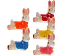 TOYANDONA 5Pcs Ceramic Chopsticks Rest Cute Bunny Shape Japanese Style Chopstick Holder Rack for Kitchen Tableware Stable Stand