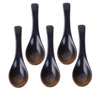 TOYANDONA 5pcs Ceramic Soup Spoons Long Handle Kitchen Utensils for Home Restaurant Lightweight Food-Grade Crockery for Soup Porridge Rice Serving and Daily Use