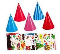 TOYANDONA 5pcs Christmas DIY Paper Hat Kits Fade Less Materials Creative Craft Decorations Mixed Styles for Family Holiday Fun