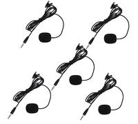 TOYANDONA 5pcs Clip-on Phone Microphones Professional Wired Microphone for Live Broadcasts, Teaching, Interviewing with Noise Reduction, Black Compact Lavalier Mics for Streaming and Speech