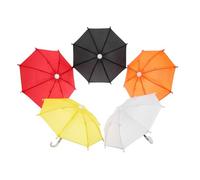 TOYANDONA 5pcs Colorful Mini Umbrella for Dolls and Photo Props Lightweight Polyester Craft Umbrellas Cute Tiny Decorations for Home Parties and Dollhouses Accessories