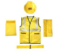 TOYANDONA 5pcs Construction Worker Costumes for Boys, Toddler Dress Up Clothes, Career Outfit, Pretend Role Play Toy Set, Halloween Birthday 3 4 5 6 Years