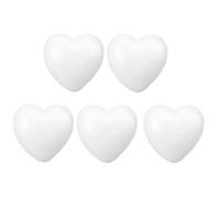 TOYANDONA 5pcs Craft Foam Hearts Heart-Shaped Foam Ball for Arts and Craft Use DIY Ornaments Wedding Decorations 8.5cm (White)