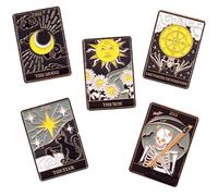 TOYANDONA 5pcs Creative Tarot Enamel Brooch Pin Set for Headscarf and Scarf Decoration, Unique Alloy Material, Stylish and Not Easy to Deform, for Occasions and Unisex Use