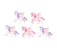 TOYANDONA 5pcs Creative Unicorn Ornaments for Cake Decoration Miniature Unicorn Figurines for Party Decor Craft Decorations Gift for Friends and Photo Props Random Color