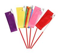 TOYANDONA 5Pcs Dancing Gymnastics Ribbons Streamers for Artistic Dance Rhythmic Movement and Yoga Bright Non Fading Colors for Gymnastics and Dance Activities
