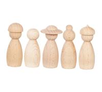 TOYANDONA 5pcs DIY Wooden Puppet Unfinished Blank Puppets for Creative Hand-Painted Craft Lightweight Decorative Figurines for Table Display