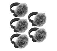 TOYANDONA 5pcs Furry Microphone Windscreen Cover with Magnetic Design - Portable Lavalier Microphone Wind Muff for Outdoor Recordings Ktv Singing