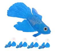 TOYANDONA 5pcs Glowing Silicone Betta Fish Aquarium Decorations with Suction Cups Night Glow Floating Fish Tank Accessory for Saltwater Artificial Animal Landscaping Ornaments