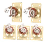TOYANDONA 5pcs Golden Guitar Jack Plate Output Socket for Electric Guitar Square Indented Pickup Jack Easy Installation Screws and Replacement