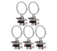 TOYANDONA 5Pcs Graduation Cap Keychain Set - Mini Bachelor Hat Souvenir with Tassel, Graduation Season Accessories and Party Favors for Students and Graduates