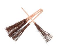 TOYANDONA 5pcs Handmade Miniature Twig Brooms for Dollhouse Micro Landscape Dual Purpose Rustic Cleaning Tools and Decorative Ornaments for Small Surface Housekeeping