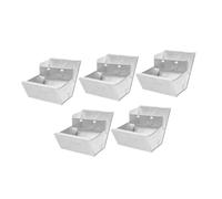 TOYANDONA 5pcs Heavy Duty Hanging Trough Feeder for Rabbits and Small Animals Large Capacity Metal Food Dispensers with Elevated Design for Mess Reduction Portable Bunny Accessories for