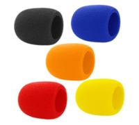 TOYANDONA 5pcs Microphone Windscreens Sponge Covers for Noise Reduction and Wind Interference Reduction, Universal Mic Covers Suitable for Stage and Studio Use