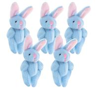 TOYANDONA 5pcs Mini Bunny Plush Set with Adorable Jointed Design, Soft Short Plush Material, Easy to Store and Versatile Use, for Easter Decorations, Wedding Cake Toppers, and Party Favors