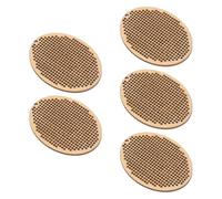 TOYANDONA 5pcs Mini DIY Wooden Cross Stitch Chips Oval Single Hole Cross-Stitch Board Pendant Craft Plates for Handmade Embroidery Kits and Home Decoration