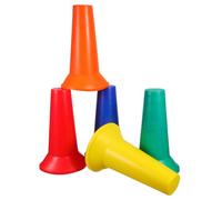 TOYANDONA 5pcs Mini Football Agility Training Cones Multi-color Plastic Safety Traffic Markers with Reflective Stripes for Soccer Skating Practice and Outdoor Sports