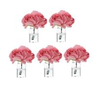 TOYANDONA 5pcs Miniature Flower Vases Pink Glass Bottles with Artificial Flowers for Dollhouse Decoration Fairy Garden Accessories Lightweight Tiny Desk Ornaments for Micro Landscape Display