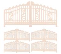 TOYANDONA 5Pcs Miniature Garden Gates for Micro Landscape Realistic Plastic DIY Landscape Adornments Compact Miniature Farm Gate Ornaments for Fairy Garden and Craft Decoration