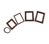 TOYANDONA 5pcs Miniature Photo Frames Scale Vintage Bronze Plastic Dollhouse Accessories Small Picture Frames for DIY Craft Home Decor Collectible