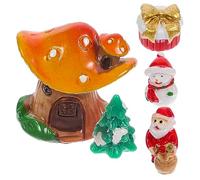 TOYANDONA 5pcs Miniature Resin Christmas Ornaments Creative Table Decorations for Xmas Scenes Safe and Holiday Decor for Dollhouses Shelves and More