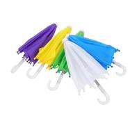 TOYANDONA 5pcs Miniature Solid Color Umbrella Model Lightweight Mini Dollhouse Decoration with Chic Yellow Blue Green Purple White Shades Compact and Smooth Surface Mini Umbrellas for Craft